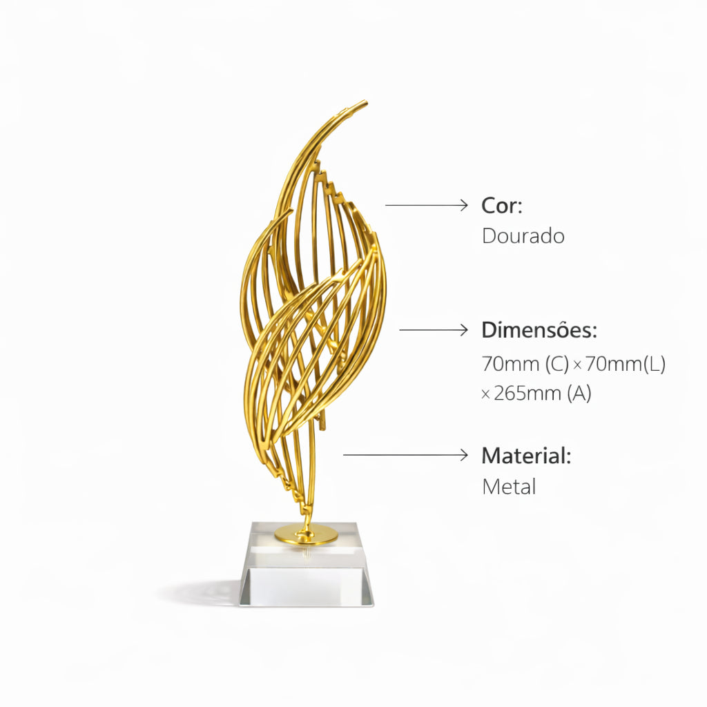 Escultura Chama Élan Zahara® – Arte e Sofisticação