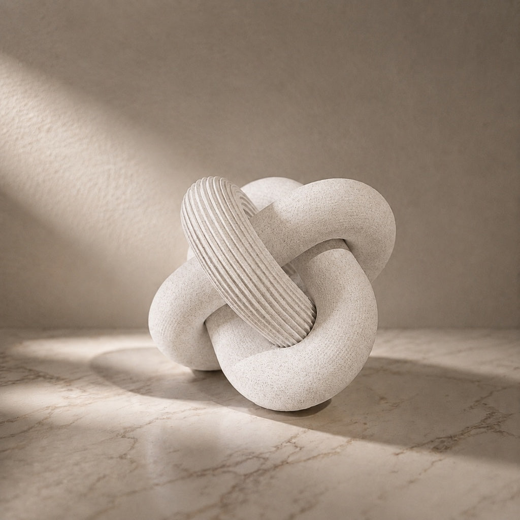 Escultura Elo Nara Zahara® – Forma Orgânica e Presença - Pedra Clara
