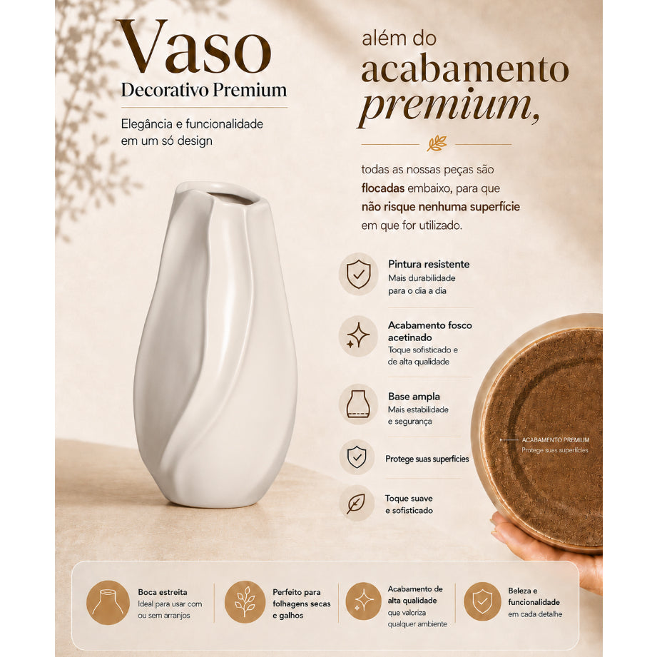Vaso Cava Zahara® – Forma Orgânica e Sofisticação