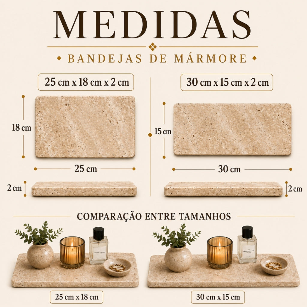 Bandeja Siena Zahara® – Travertino e Sofisticação