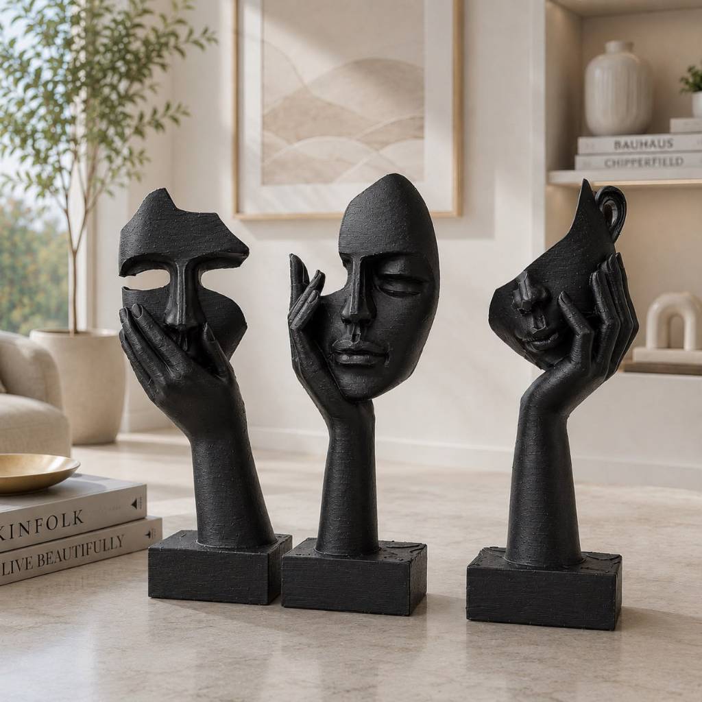 Kit Faces Aura Zahara® – Arte Abstrata e Sofisticação - Preto