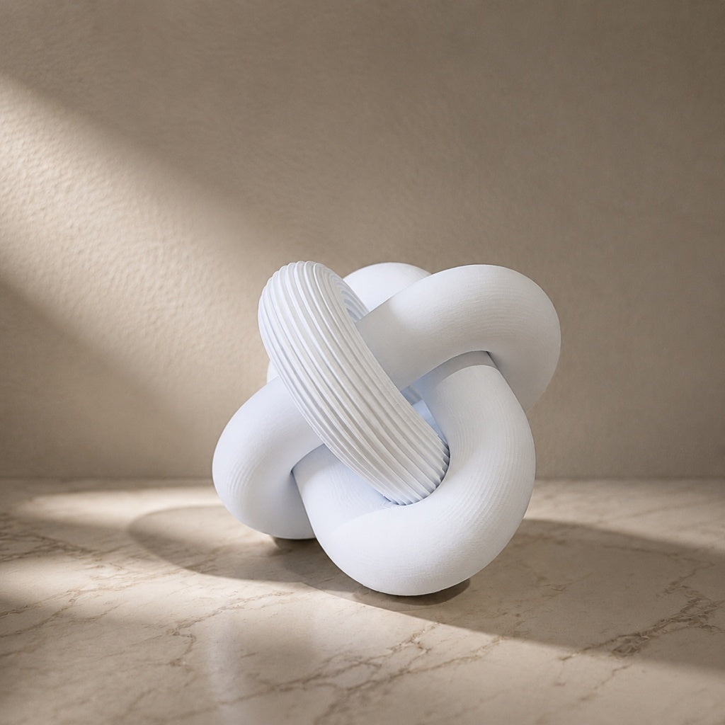 Escultura Elo Nara Zahara® – Forma Orgânica e Presença - Branco