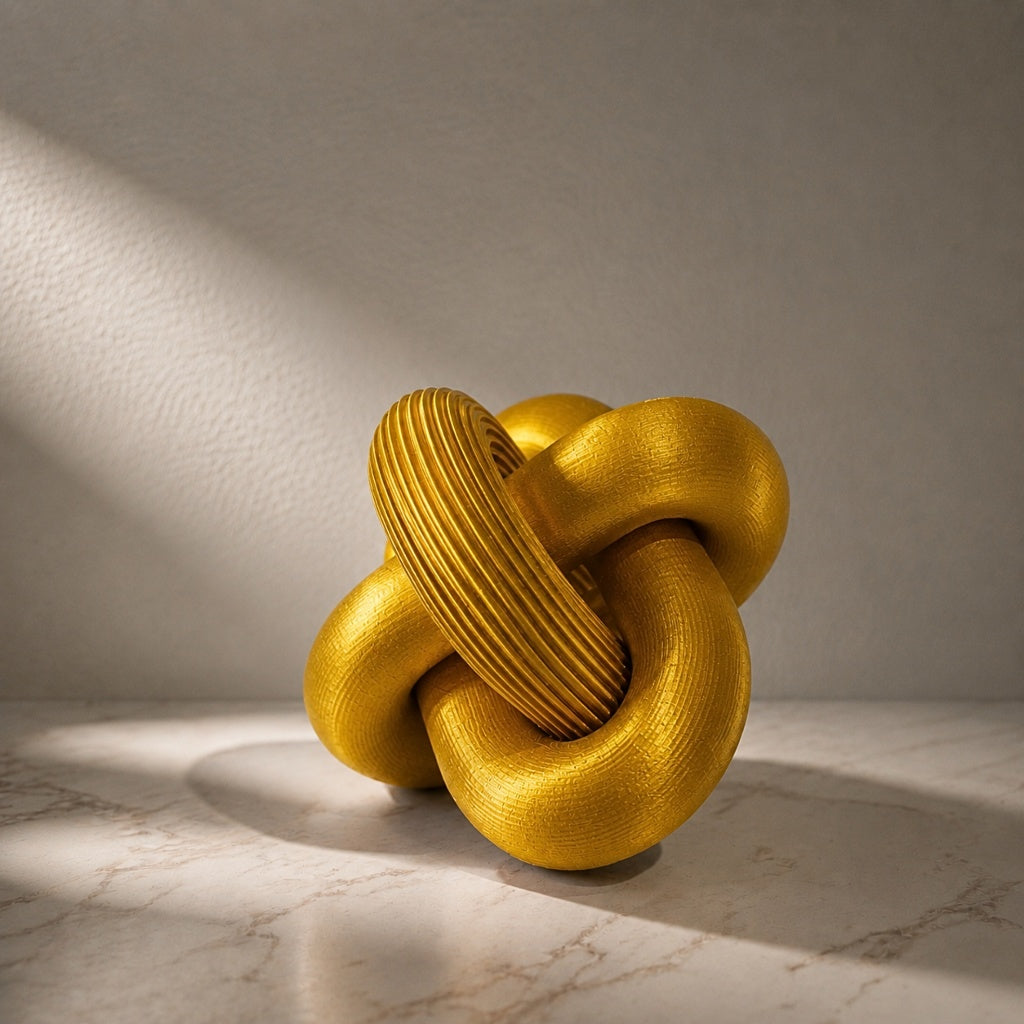 Escultura Elo Nara Zahara® – Forma Orgânica e Presença - Dourado