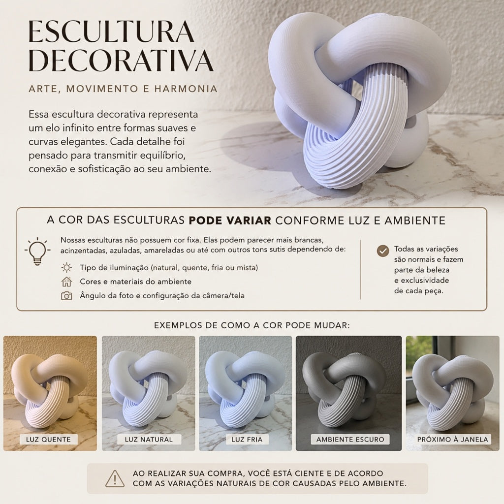 Escultura Elo Nara Zahara® – Forma Orgânica e Presença