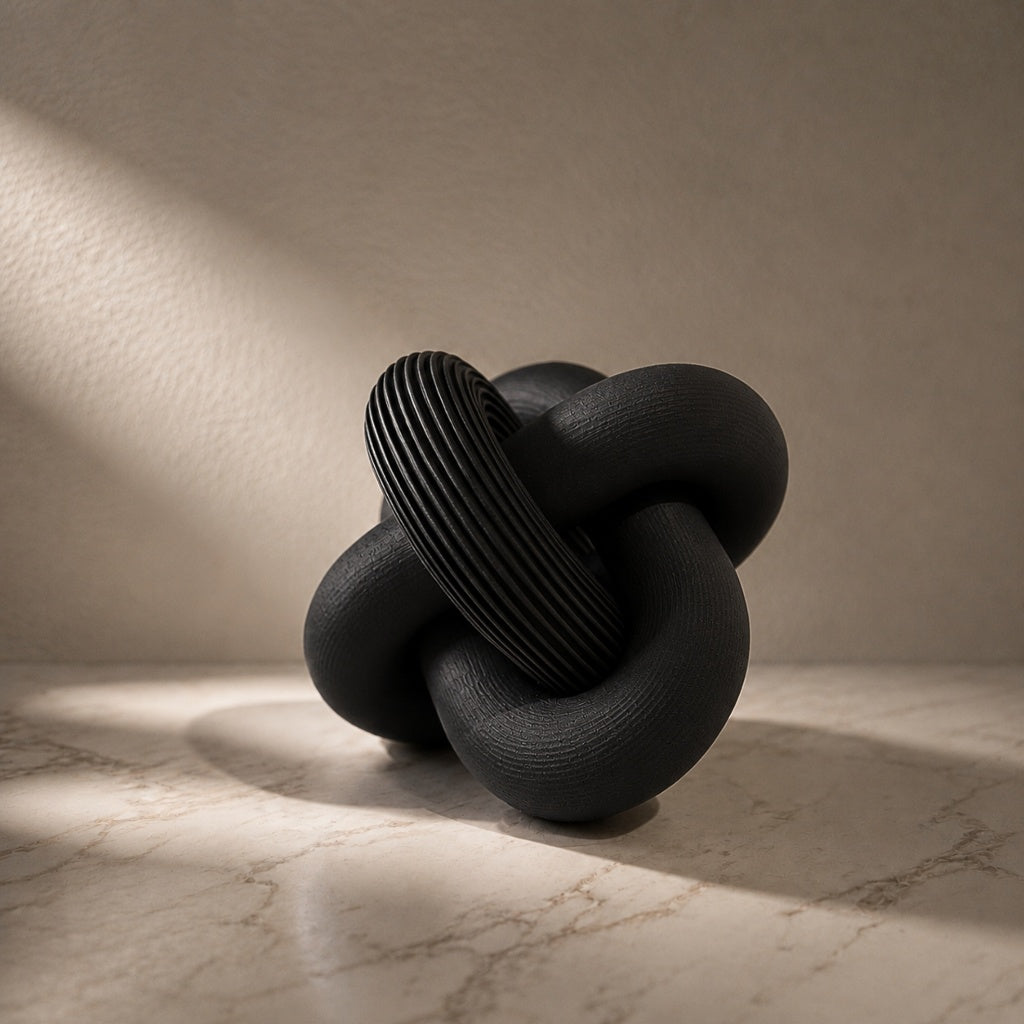 Escultura Elo Nara Zahara® – Forma Orgânica e Presença - Preto