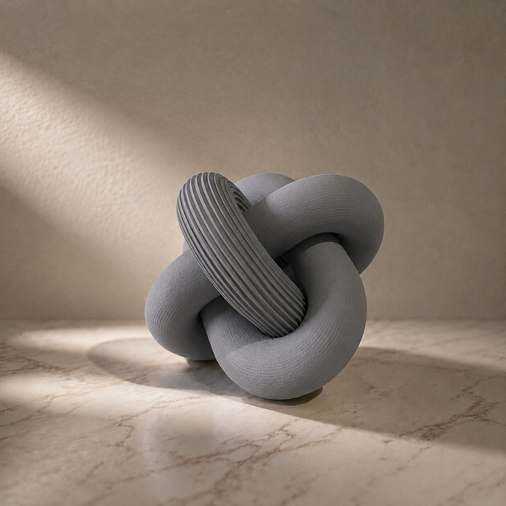 Escultura Elo Nara Zahara® – Forma Orgânica e Presença - Cinza