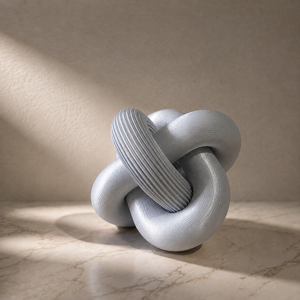 Escultura Elo Nara Zahara® – Forma Orgânica e Presença - Prata