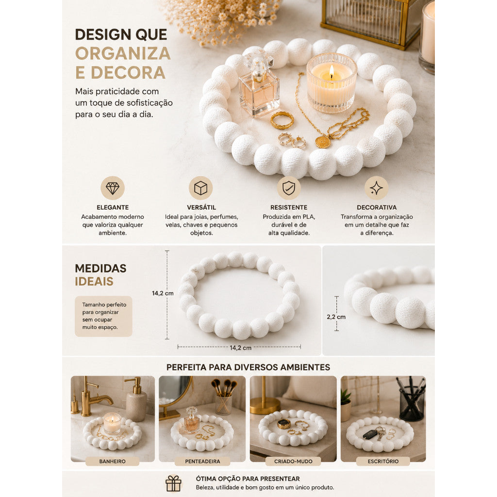 Bandeja Bubble Onda Zahara® – Organização e Estilo