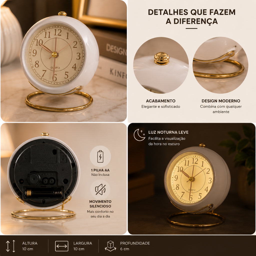 Relógio Tempo Zahara® – Silêncio e Elegância