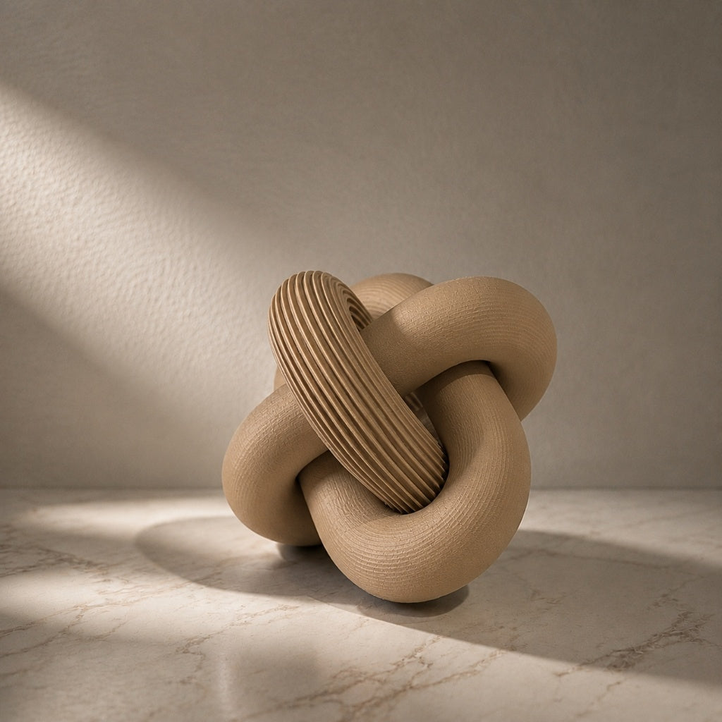 Escultura Elo Nara Zahara® – Forma Orgânica e Presença - Caramelo