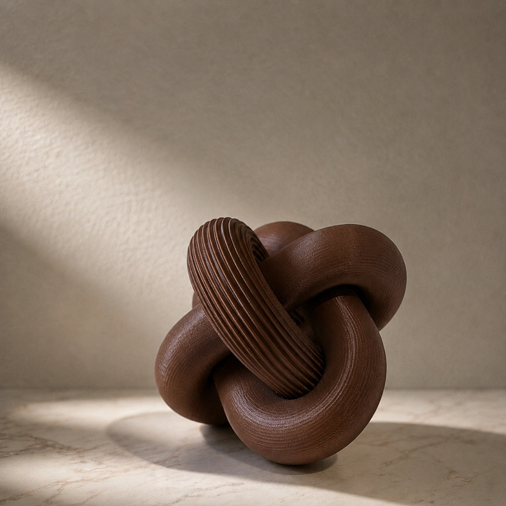 Escultura Elo Nara Zahara® – Forma Orgânica e Presença - Marrom